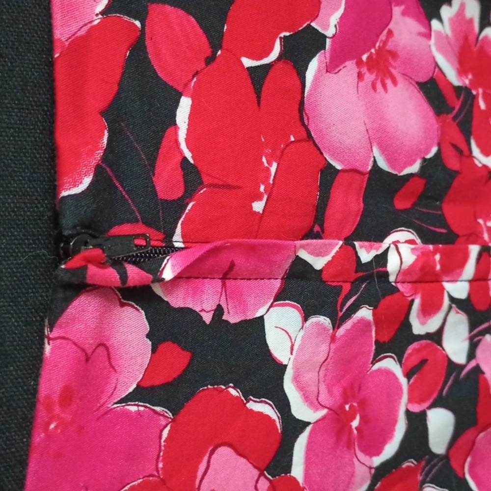 Sleeveless Black Red and Fuschia Floral Midi Dress by AGB Dress Size 16 - Picture 4 of 7